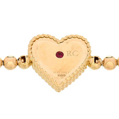Roberto Coin 18K Yellow Gold Diamond Small Princess Heart Beaded Stretch Bracelet 3 of 3