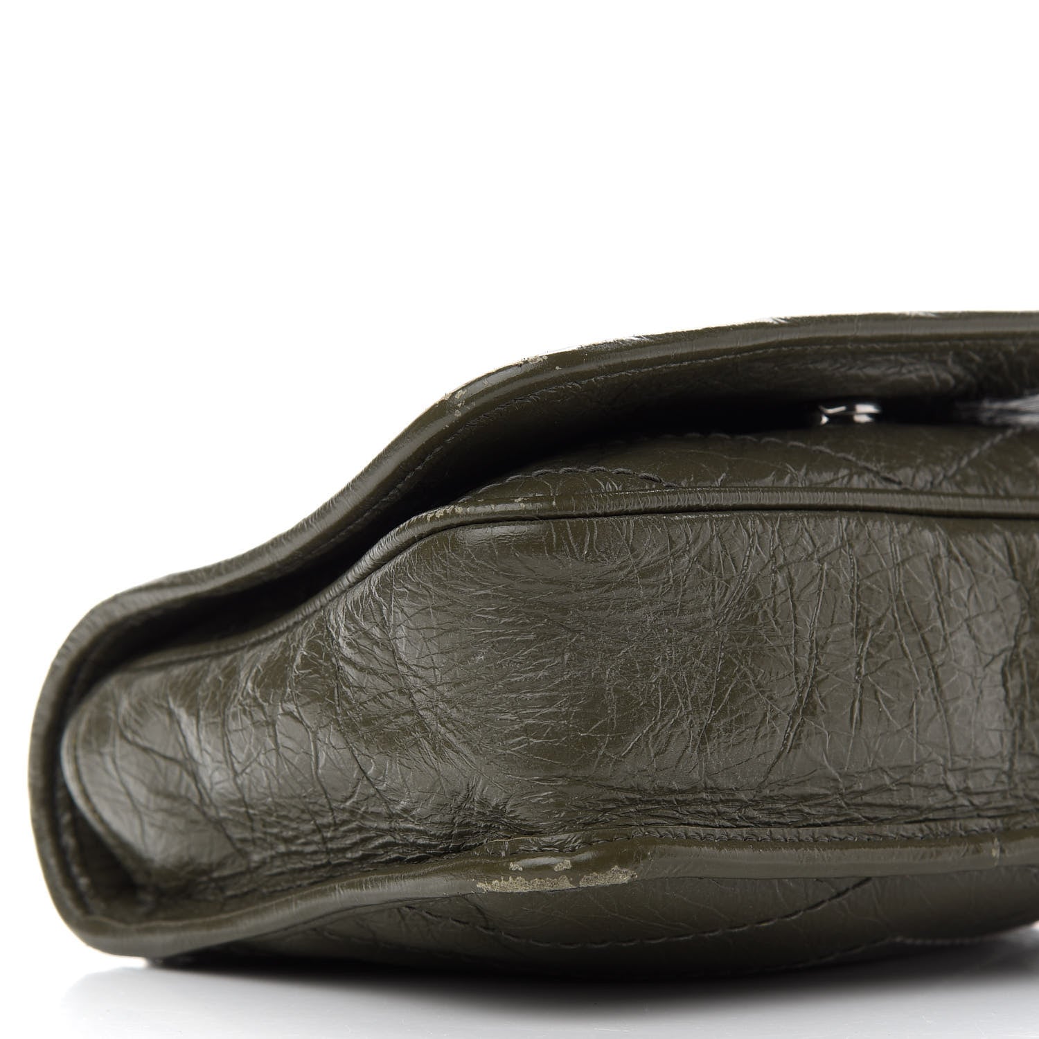 Saint Laurent Crinkled Calfskin Matelasse Monogram Niki Chain Wallet Khaki Militaire 8 of 12