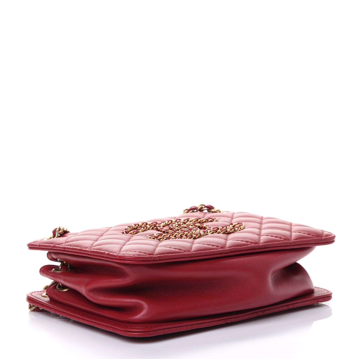 Calfskin Quilted CC Small Once Upon A Time Tote Red