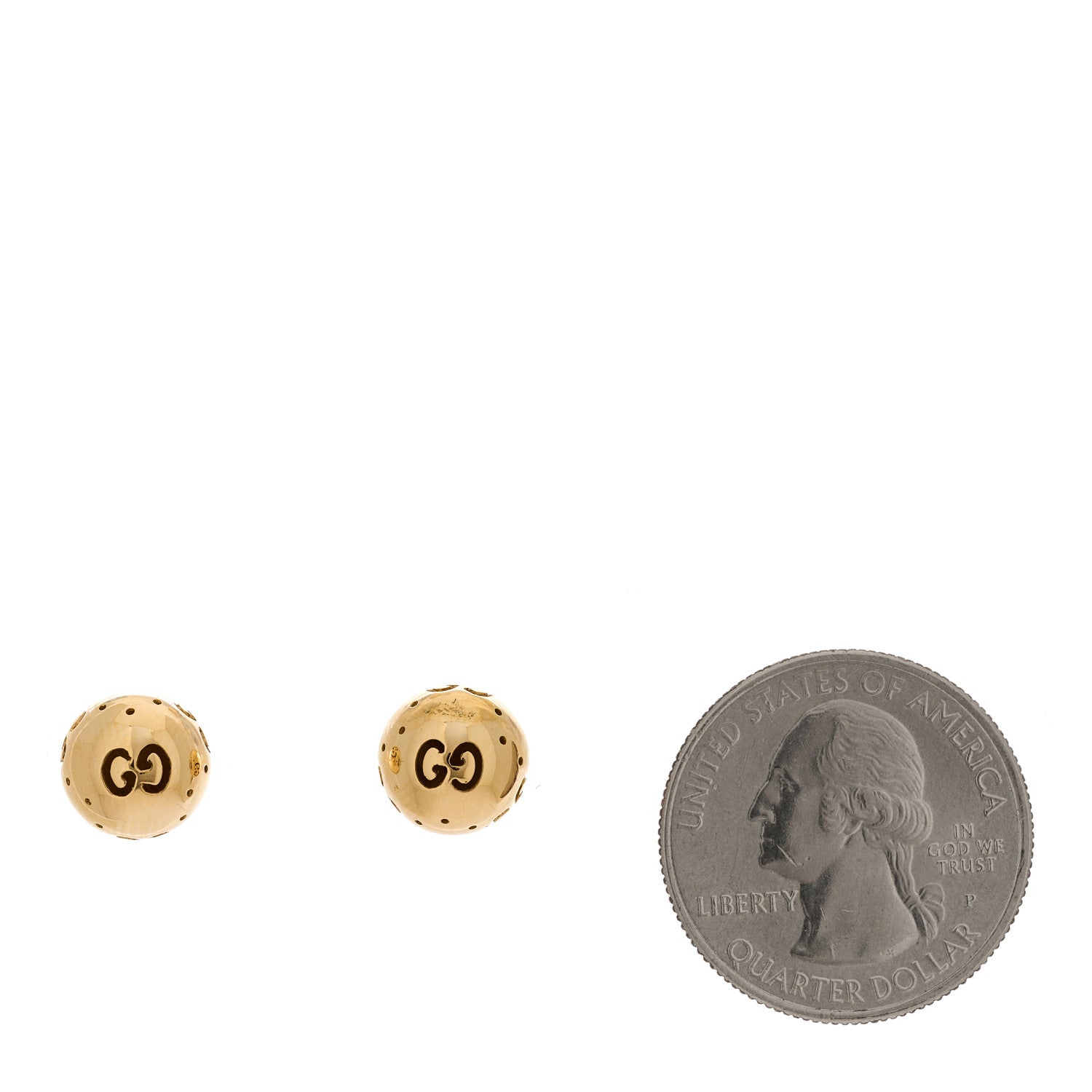 Gucci 18K Yellow Gold Icon Ball Stud Earrings 2 of 5