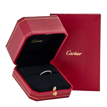 Cartier 18K White Gold Diamond 1.5mm Etincelle de Cartier Wedding Band Ring 51 5.75 5 of 5
