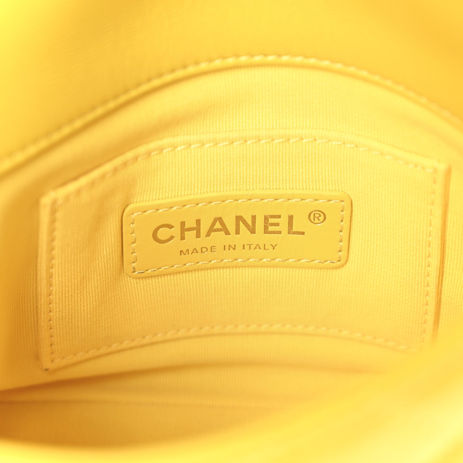 Chanel Lambskin Quilted Mini Lacquered Chain Flap Yellow 6 of 10