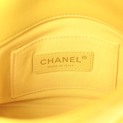 Chanel Lambskin Quilted Mini Lacquered Chain Flap Yellow 6 of 10