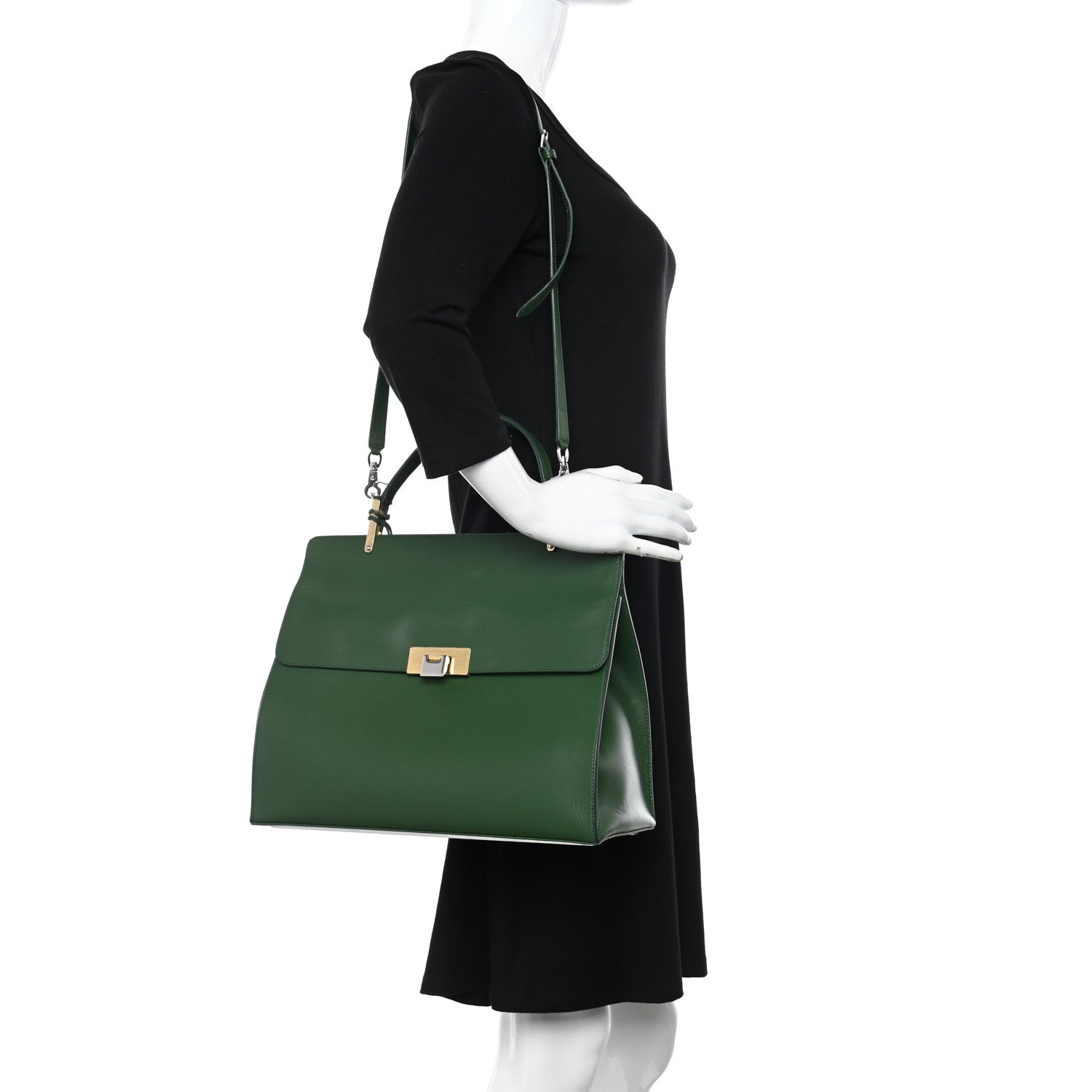 Balenciaga Veau Le Dix M Cartable Shoulder Bag Green 2 of 11
