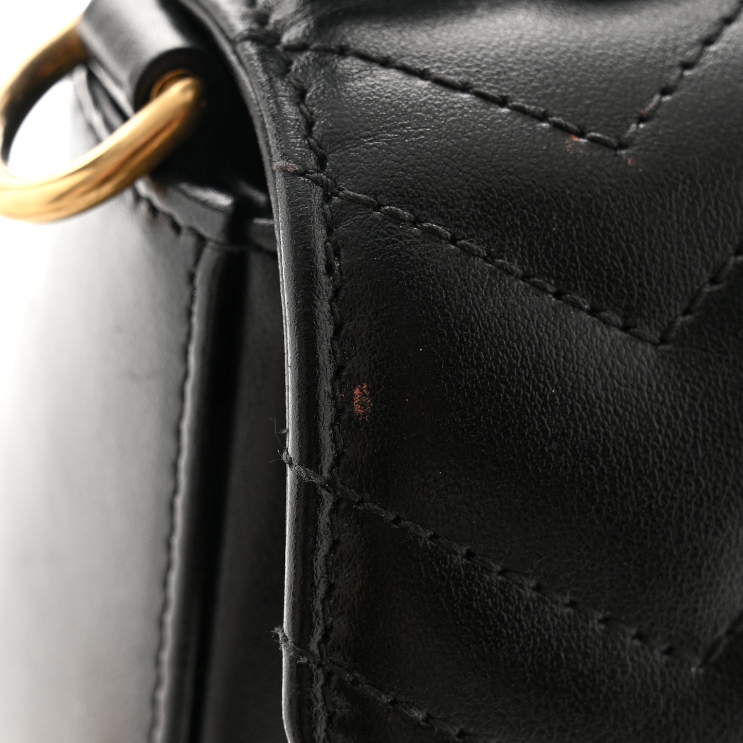 Calfskin Matelasse Mini GG Marmont Top Handle Shoulder Bag Black