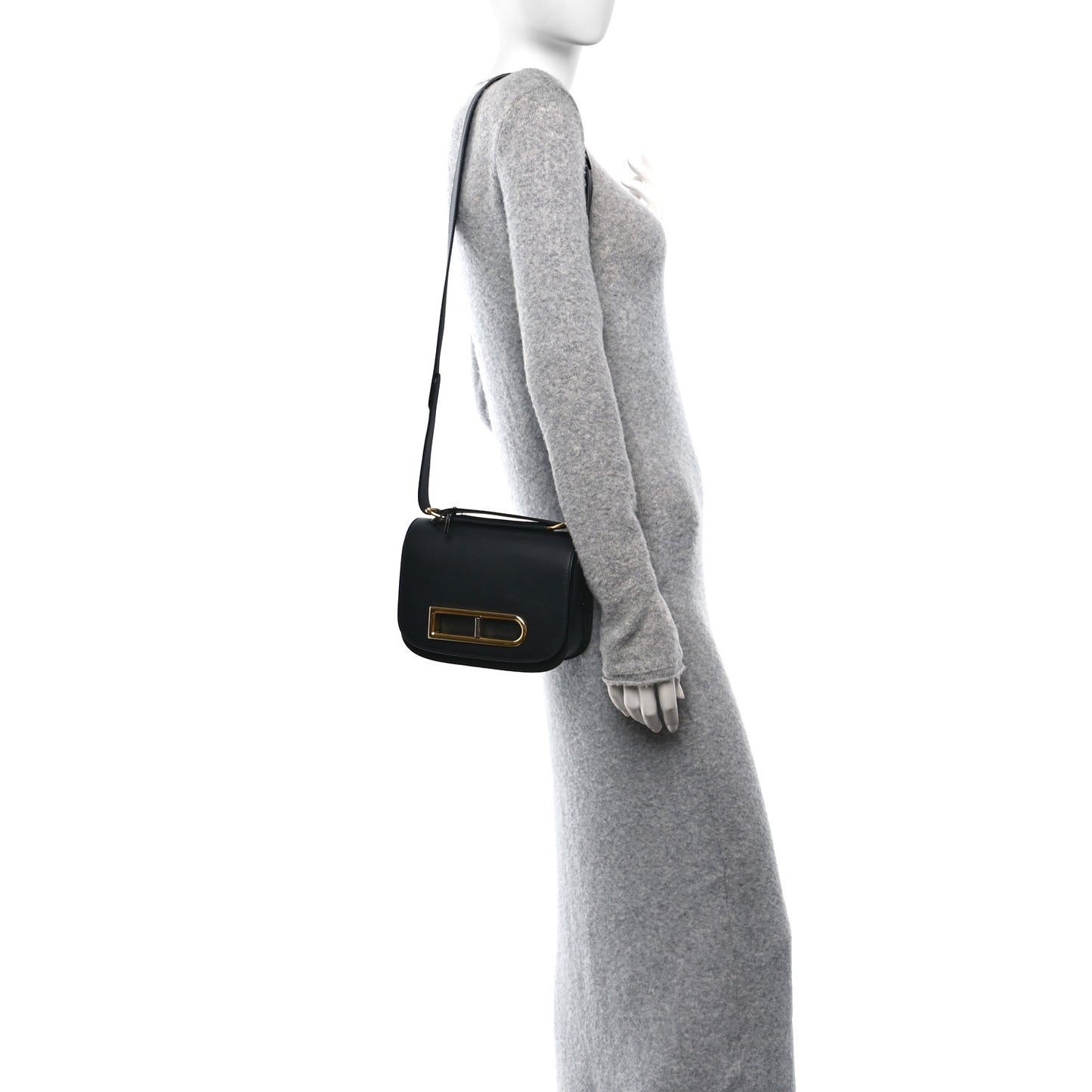 Olen Calfskin Small Lingot Crossbody Black