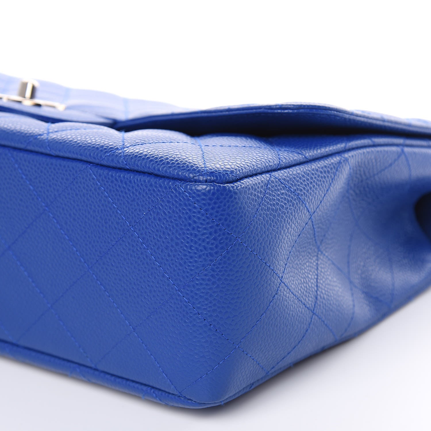 Chanel Caviar Quilted Jumbo Single Flap Blue 8 of 10