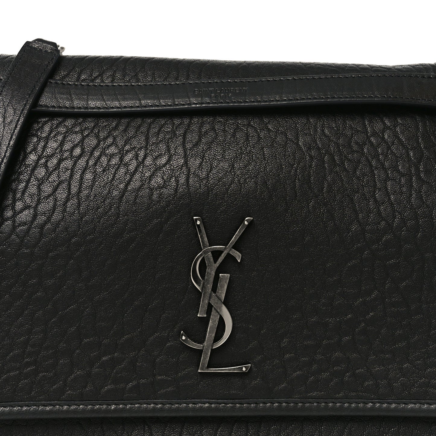 Grained Lambskin Monogram Large Niki Chain Satchel Black