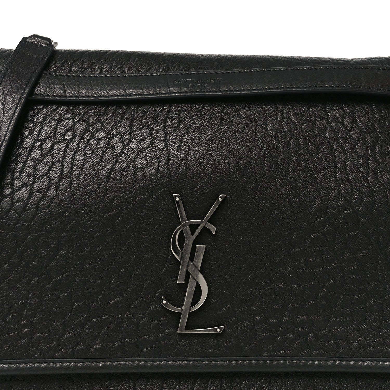 Saint Laurent Grained Lambskin Monogram Large Niki Chain Satchel Black 8 of 10
