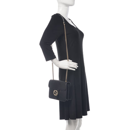 Gucci Dollar Calfskin Small Interlocking G Shoulder Bag Black 2 of 10