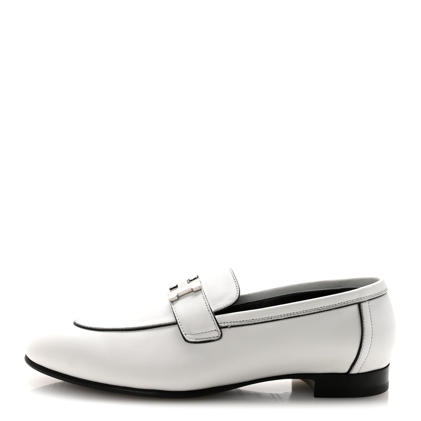 Calfskin Womens Paris Loafers 37.5 White