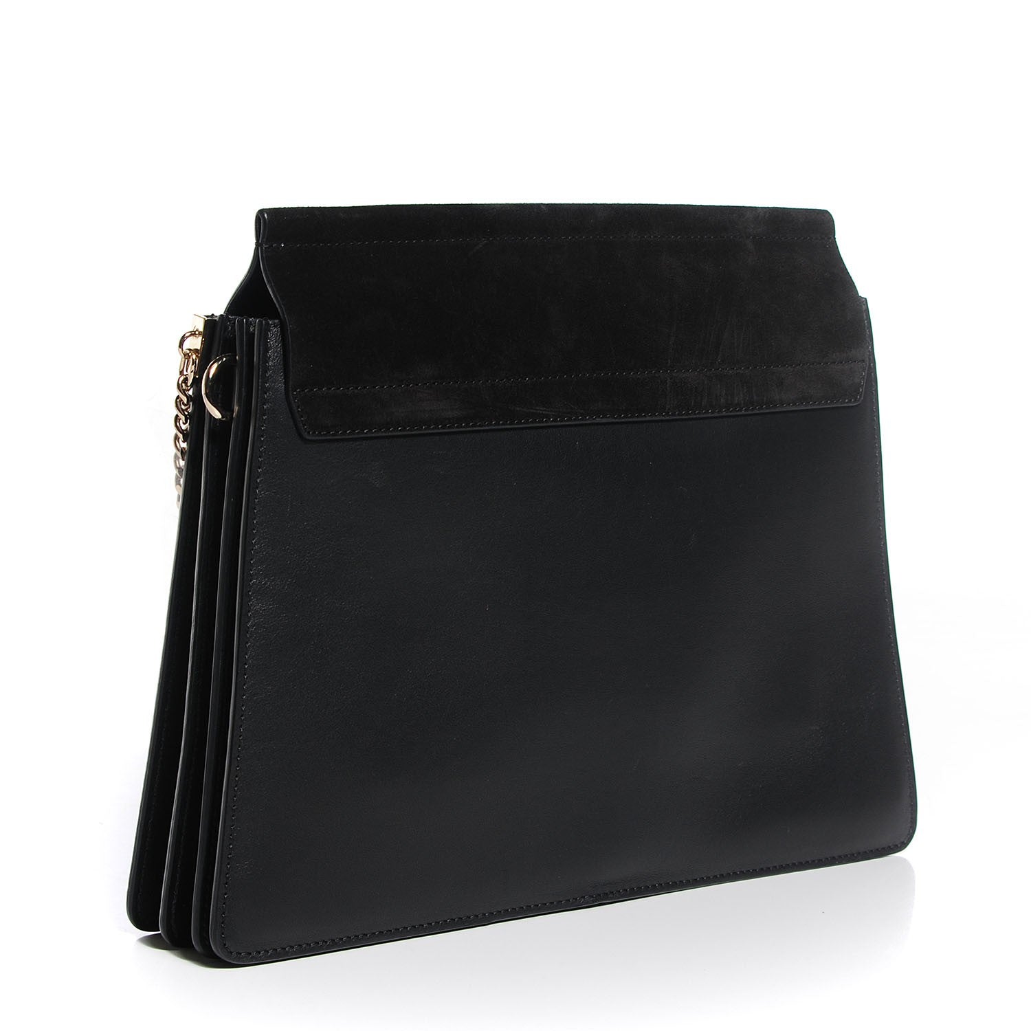 Chloe Suede Calfskin Medium Faye Shoulder Bag Black 3 of 8