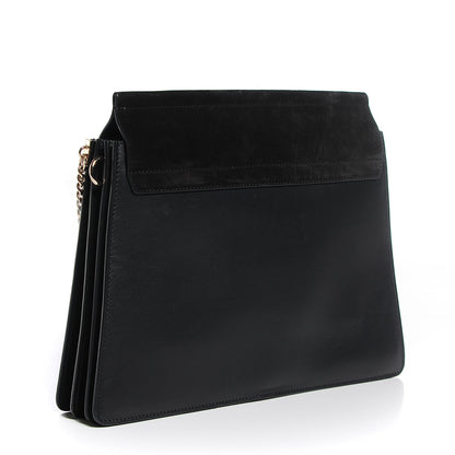 Chloe Suede Calfskin Medium Faye Shoulder Bag Black 3 of 8