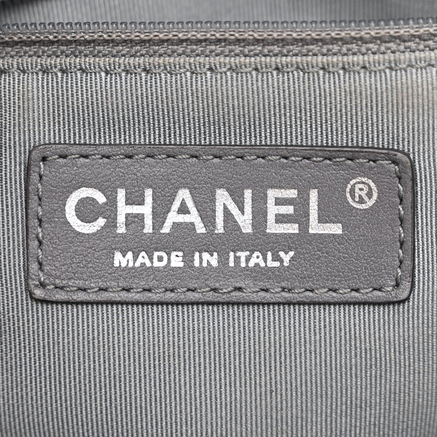 Chanel Sheepskin Chevron Quilted Mademoiselle Vintage Shopping Tote Dark Grey 6 of 12