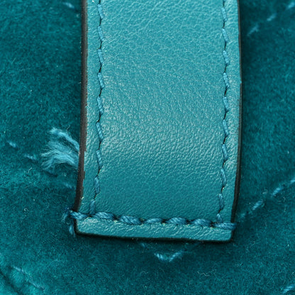 Gucci Velvet Matelasse GG Marmont Belt Bag 95 38 Pavone Cyan 12 of 13