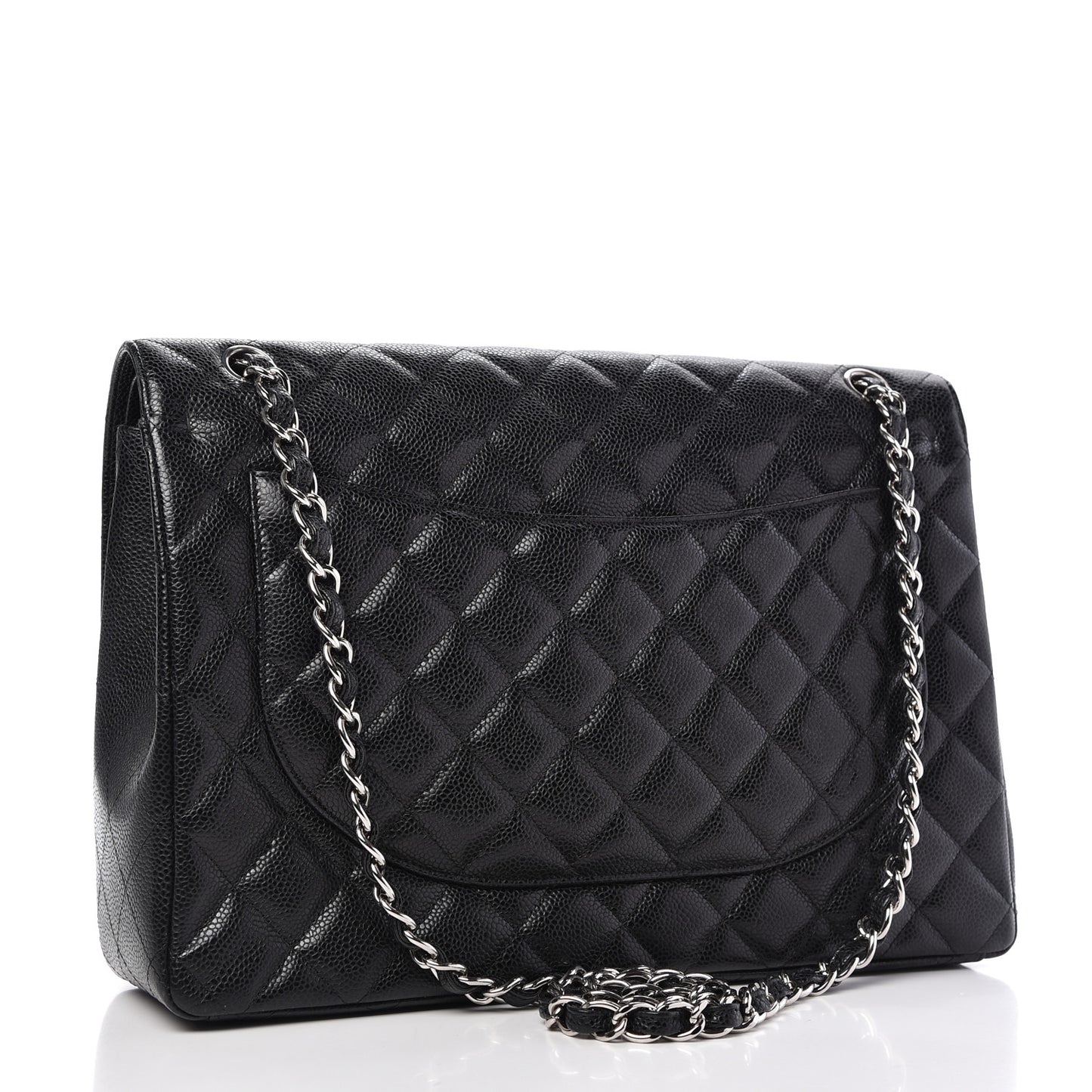 Caviar Quilted Maxi Double Flap Black