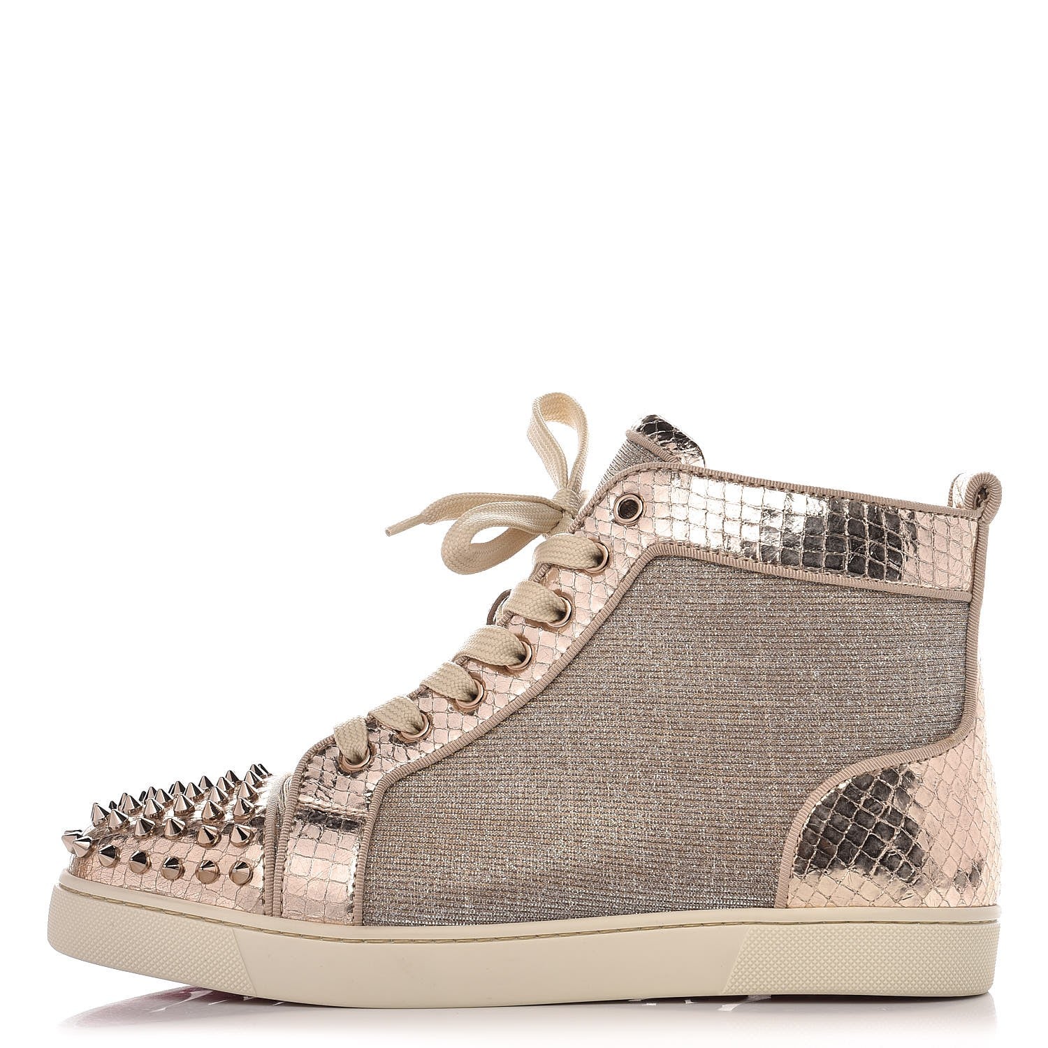 Christian Louboutin Lame Lou Spikes Flat Sneakers 39.5 gold 1 of 10