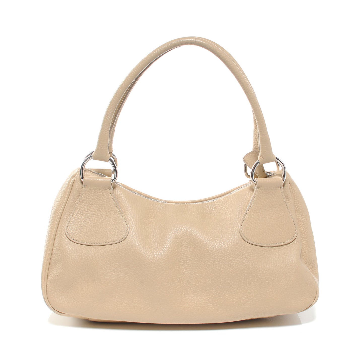 Vitello Daino Box Shoulder Bag Beige