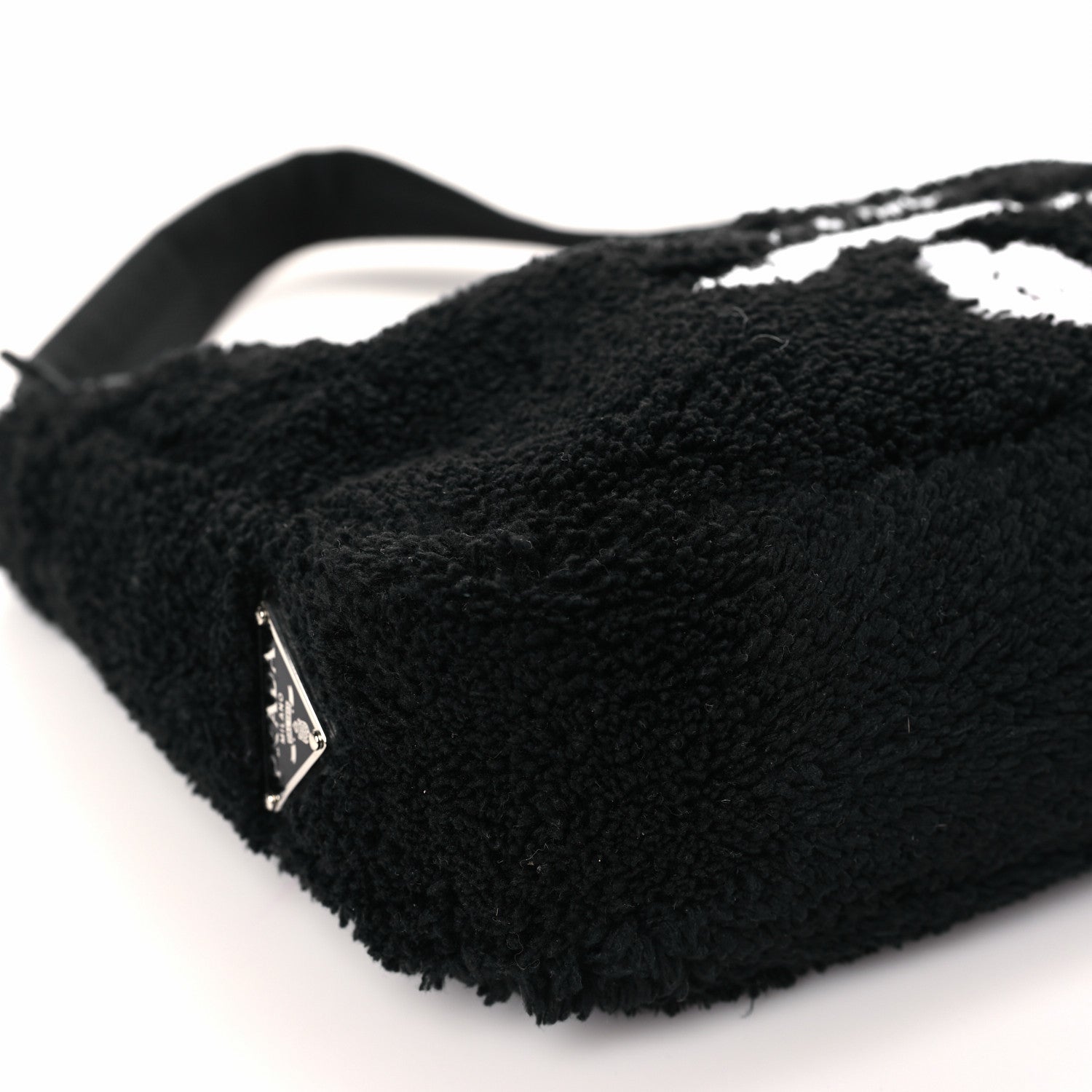 Prada Terry Cloth Mini Re-Edition 2000 Bag Black White 8 of 9
