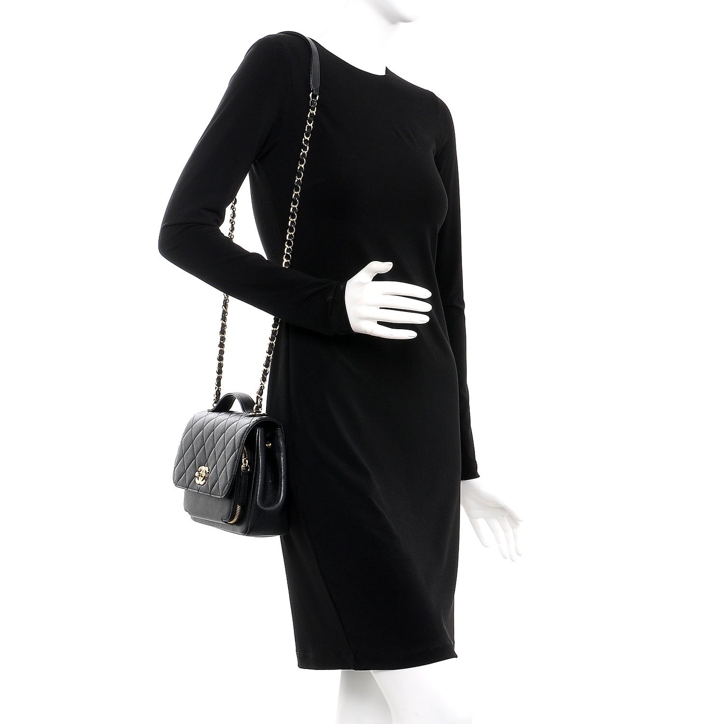 Caviar Quilted Medium Business Affinity Flap Black