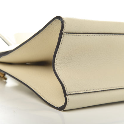 Gucci Grained Calfskin Web Stripe Butterfly Medium Totem Top Handle Bag White 11 of 13