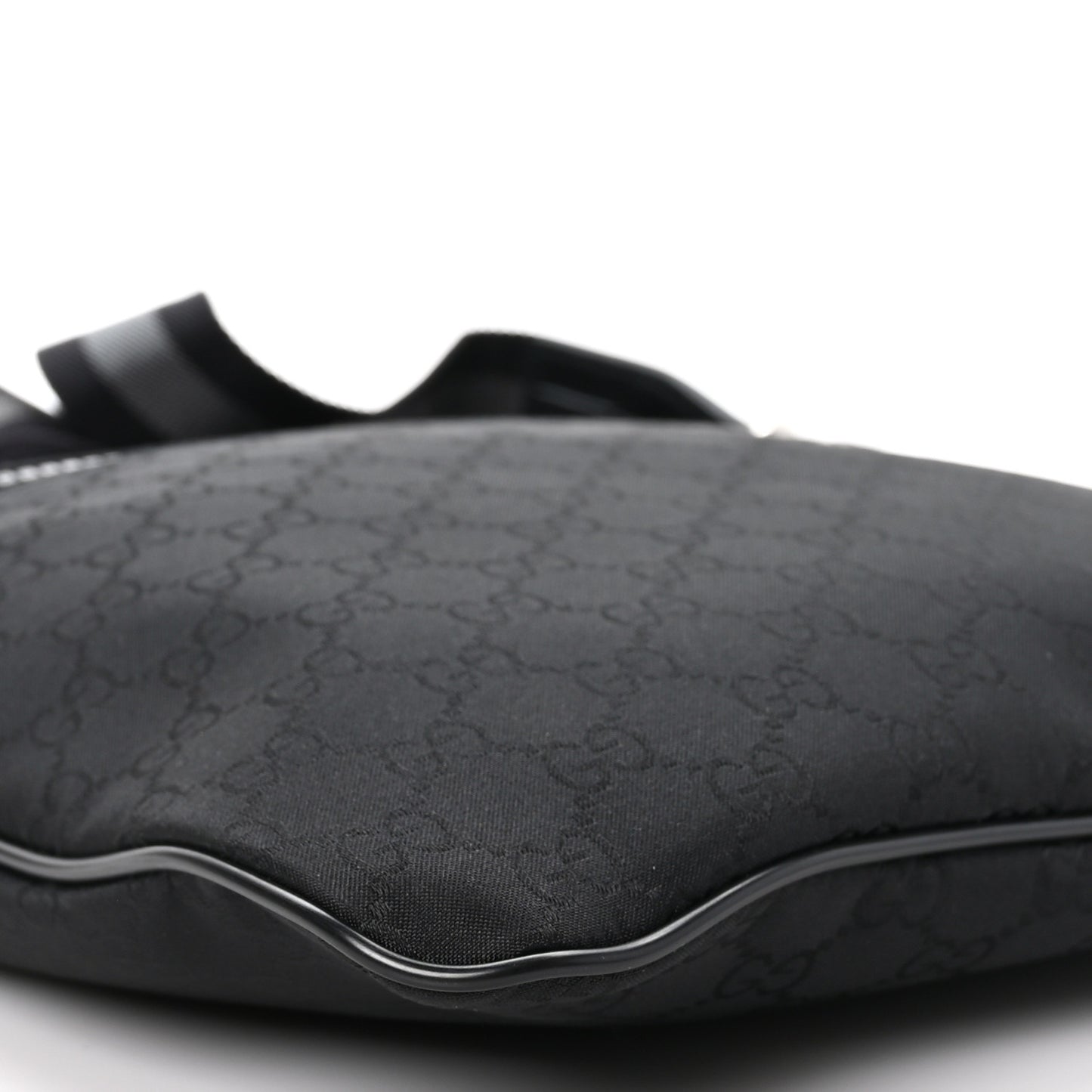 Nylon Monogram Small Flat Messenger Bag Black