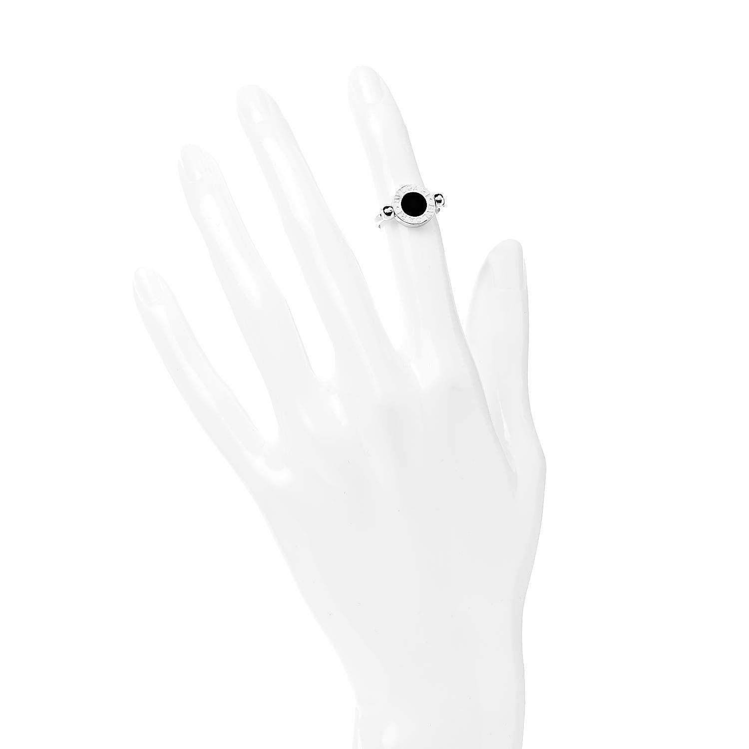 Bulgari 18K White Gold Black Onyx Bvlgari Bvlgari Ring 49 4.75 2 of 6