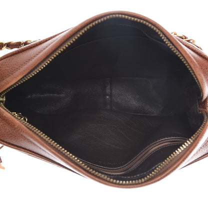 Chanel Caviar Chevron Quilted Tassel Camera Case Brown 5 of 16