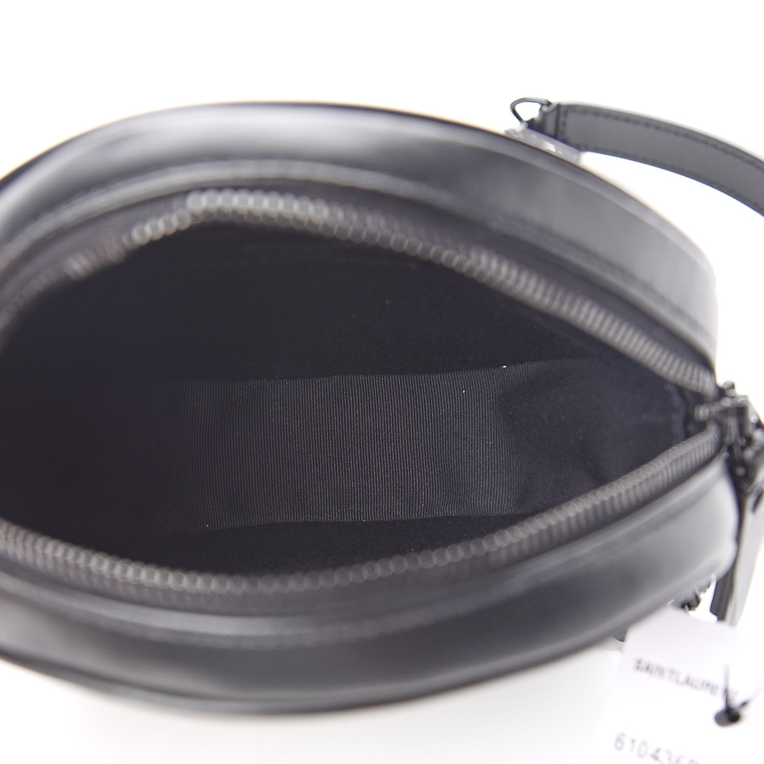 Saint Laurent Calfskin Matelasse Chevron Round Vinyle Camera Bag Black 5 of 10