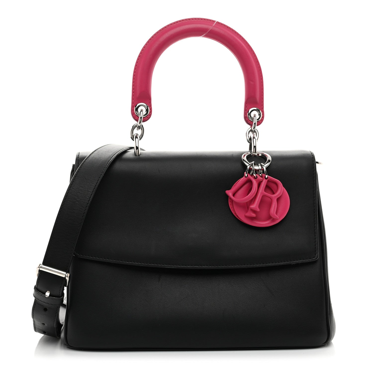 Christian Dior Smooth Calfskin Small Bi-Color Be Dior Flap Black Pink 1 of 10