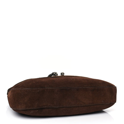 Gucci Velvet GG Monogram Web Medium Dionysus Hobo Brown 4 of 9