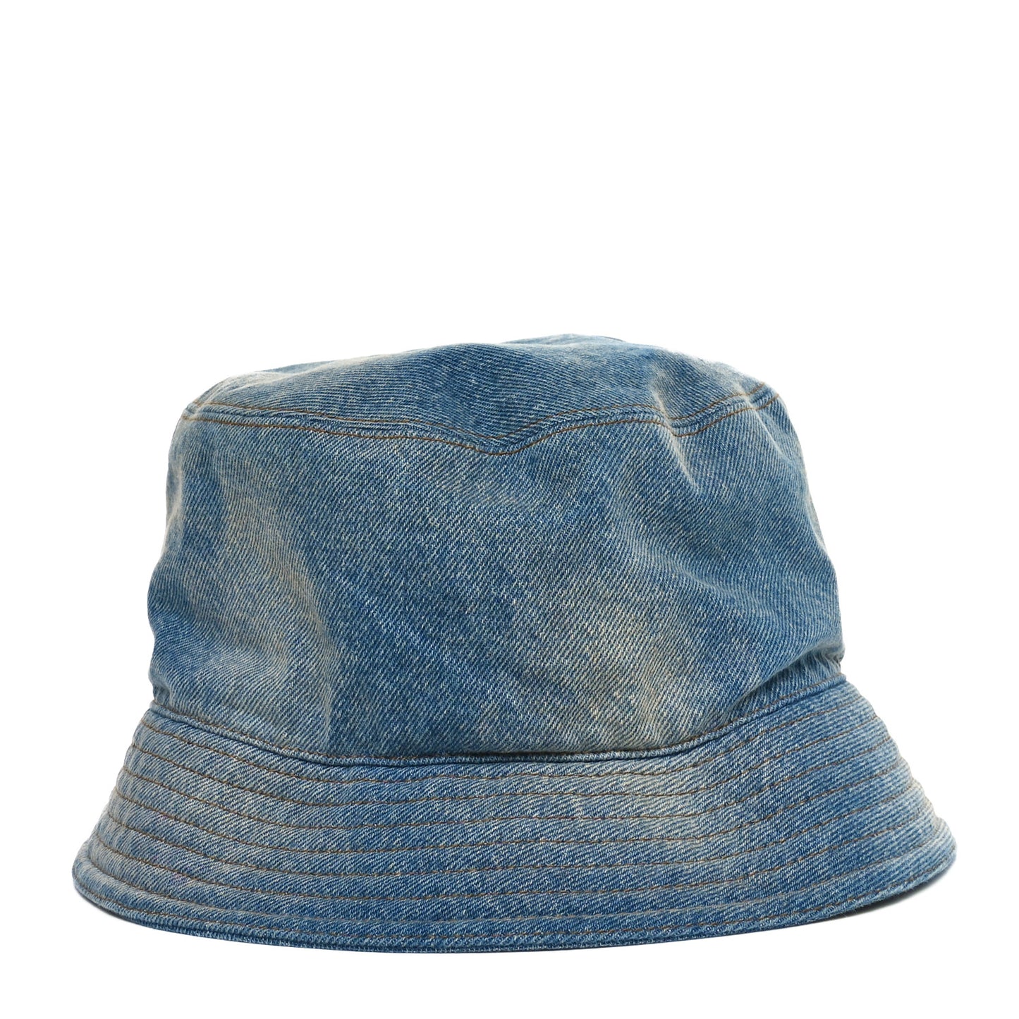 Used Denim Metal Triangle Logo Mens Bucket Hat XXL Light Blue
