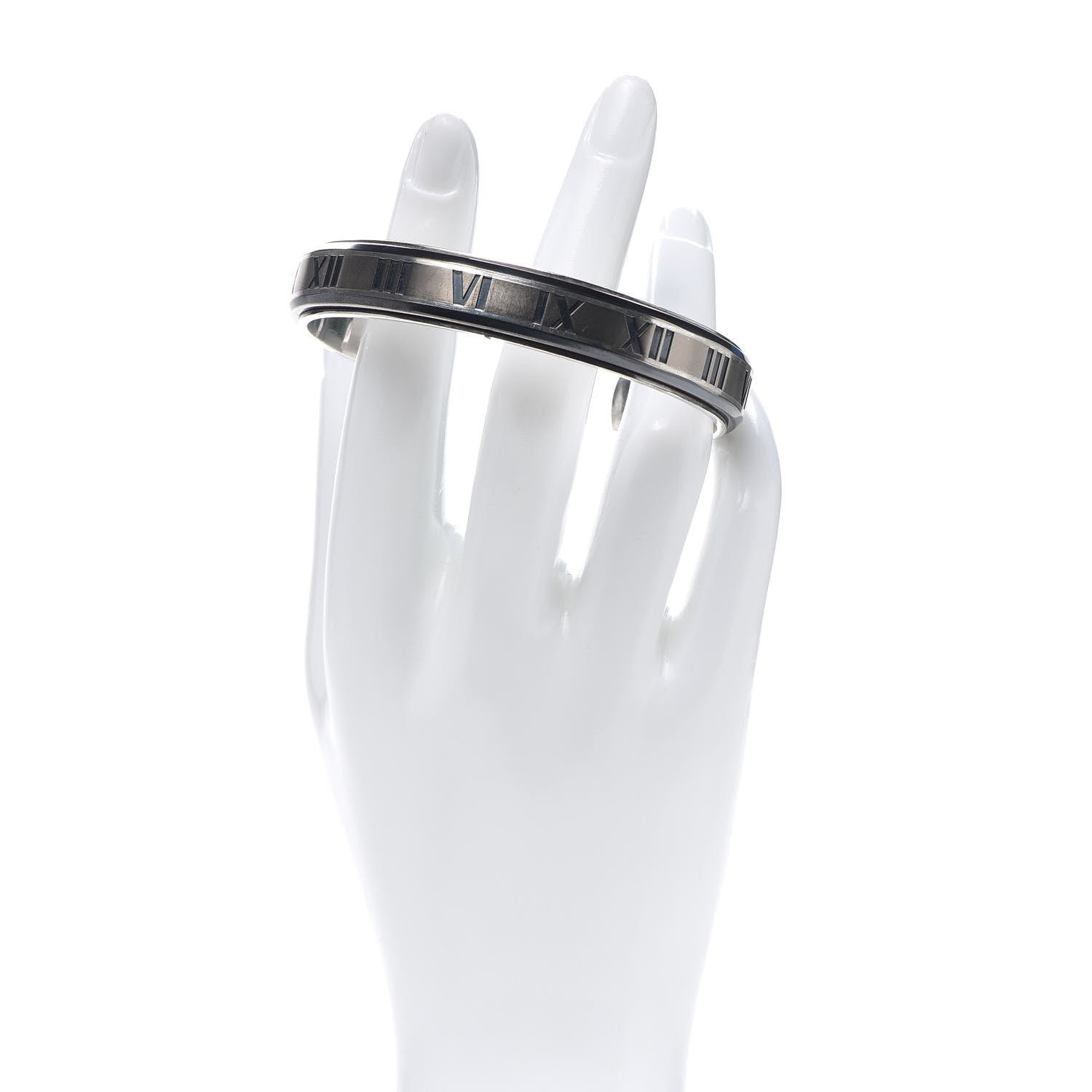 Tiffany Sterling Silver Titanium Atlas Midnight Cuff Bracelet 2 of 4