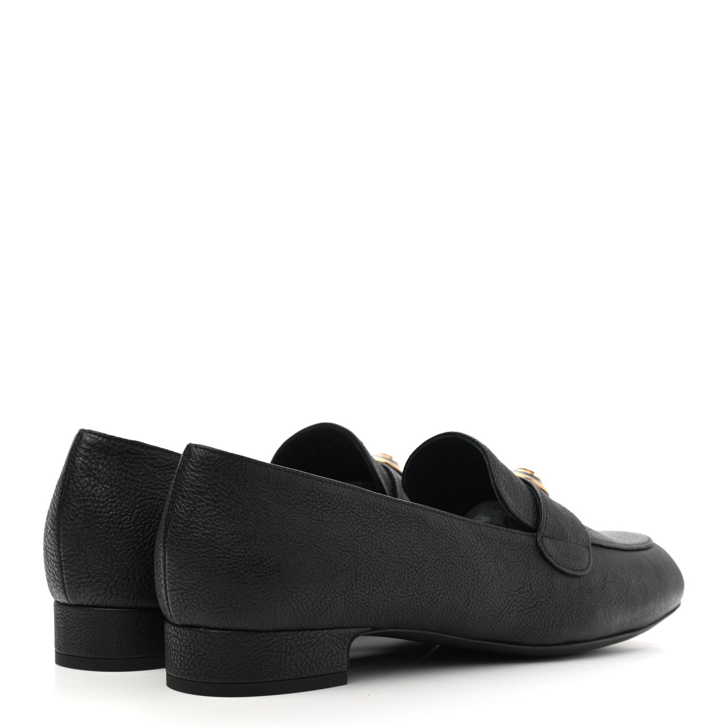 Calfskin CC Mocassin Loafers 38.5 Black