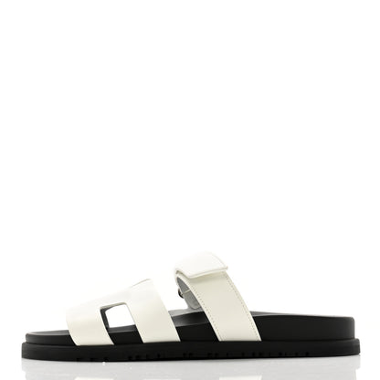 Hermes Calfskin Womens Chypre Sandals 40 White 1 of 10