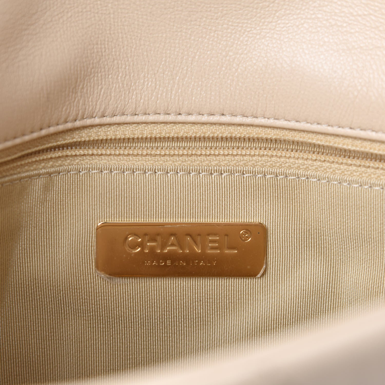 Chanel Goatskin Quilted Medium Chanel 19 Flap Beige 8 of 10