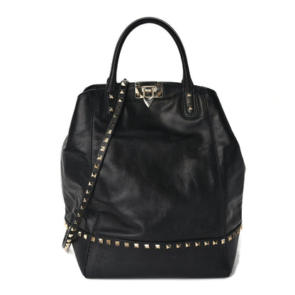 Valentino Garavani Calfskin Rockstud New Dome Bucket Tote Black 1 of 15