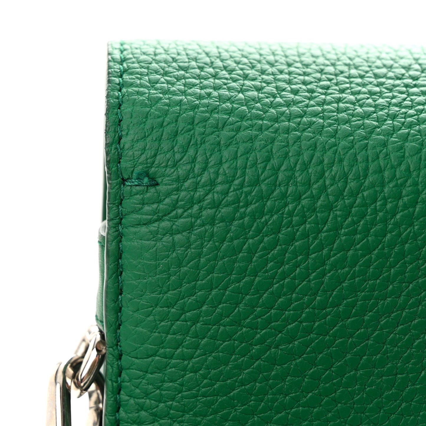 Grained Calfskin Diorever Flap Green