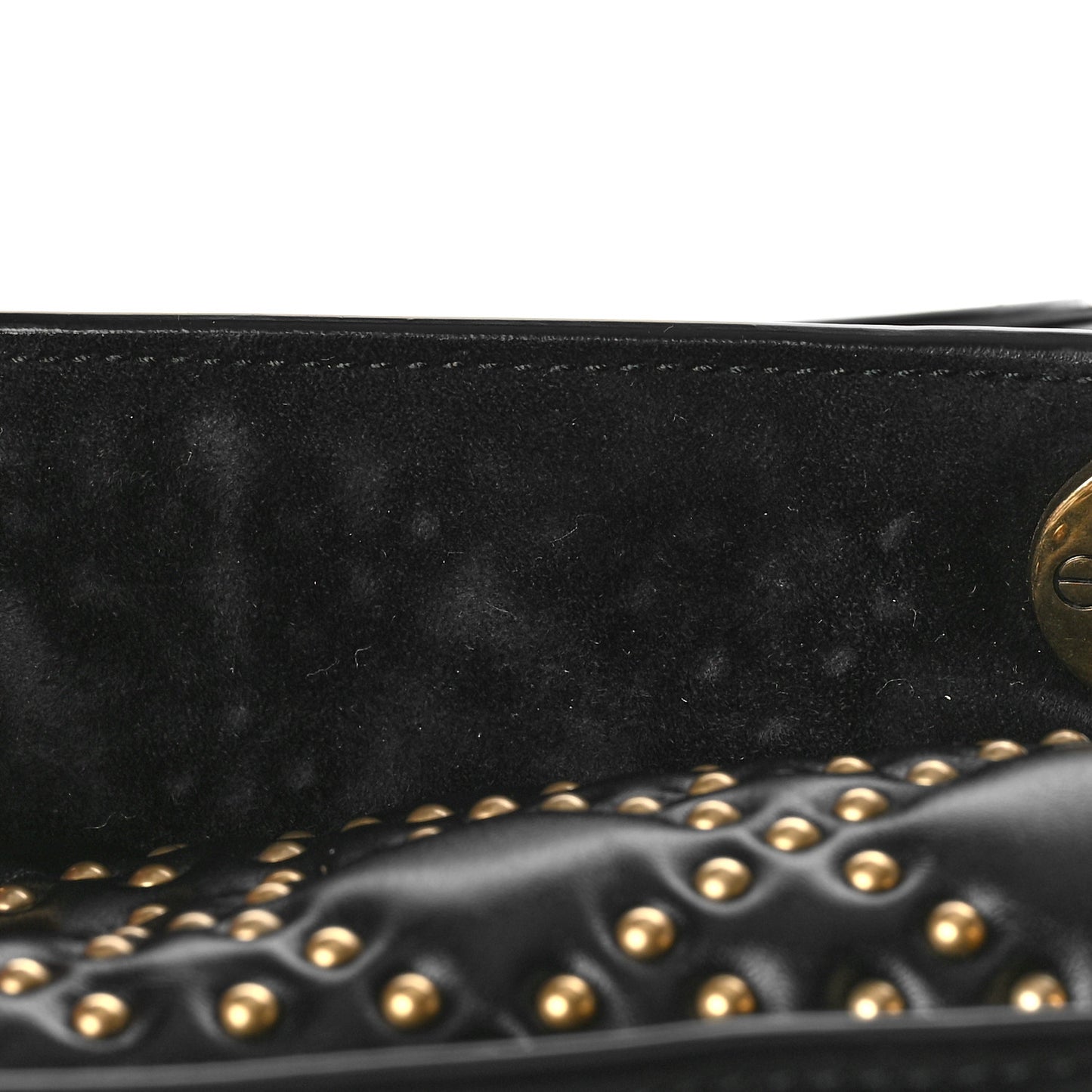 Calfskin Cannage Studded Medium Supple Lady Dior Black
