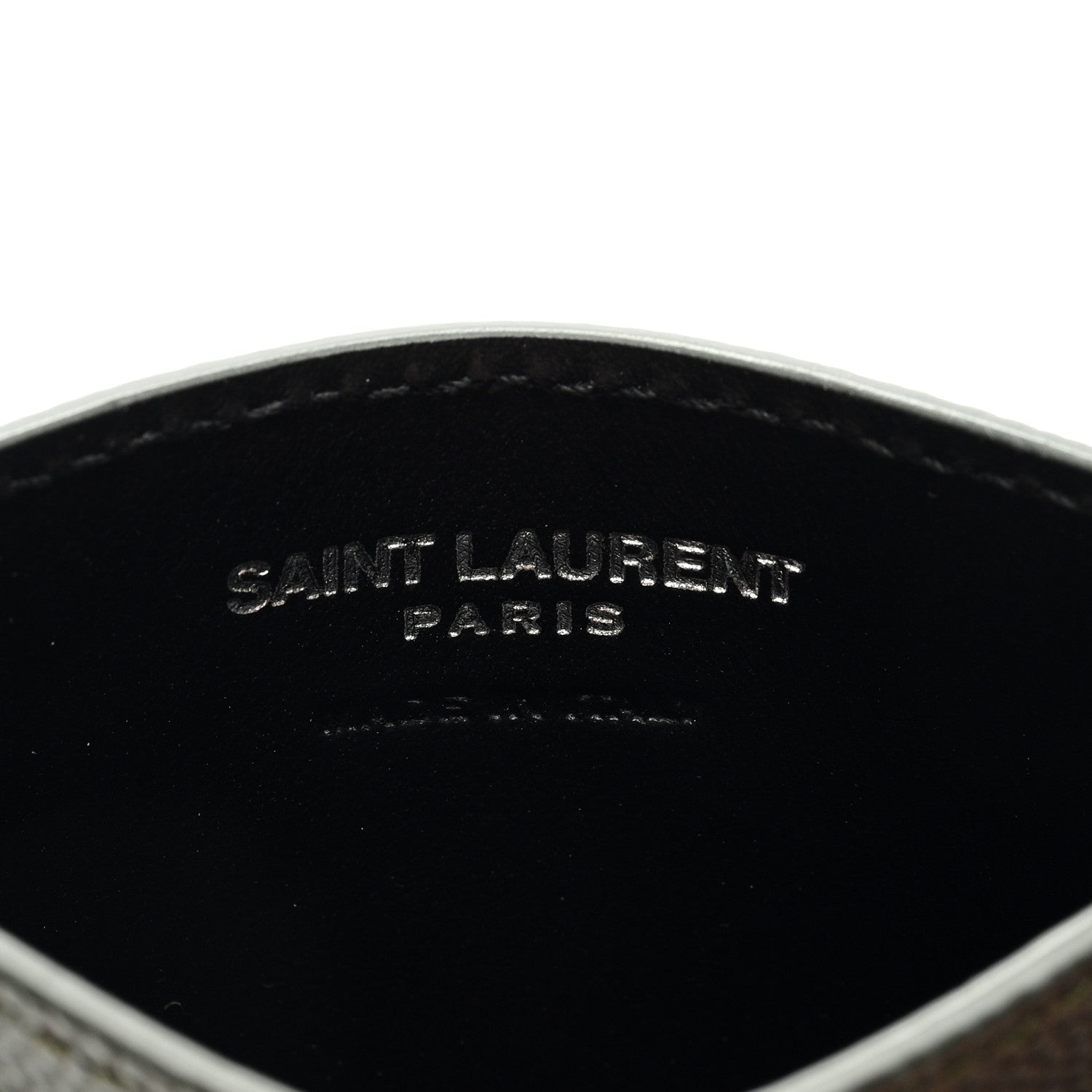 Saint Laurent Grain De Poudre Card Case New Vert Fonce 6 of 6