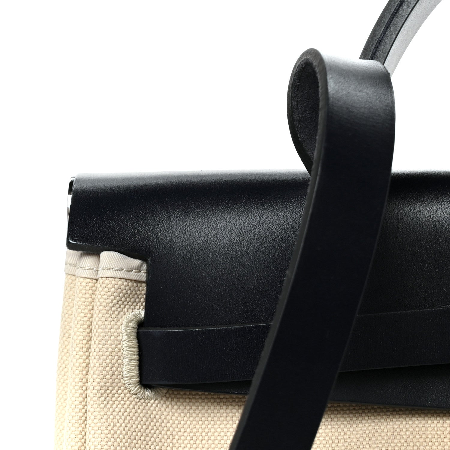 Hermes Military Toile Vache Hunter Horseshoe Herbag Zip Retourne 31 PM Beton Bleu Indigo 12 of 15