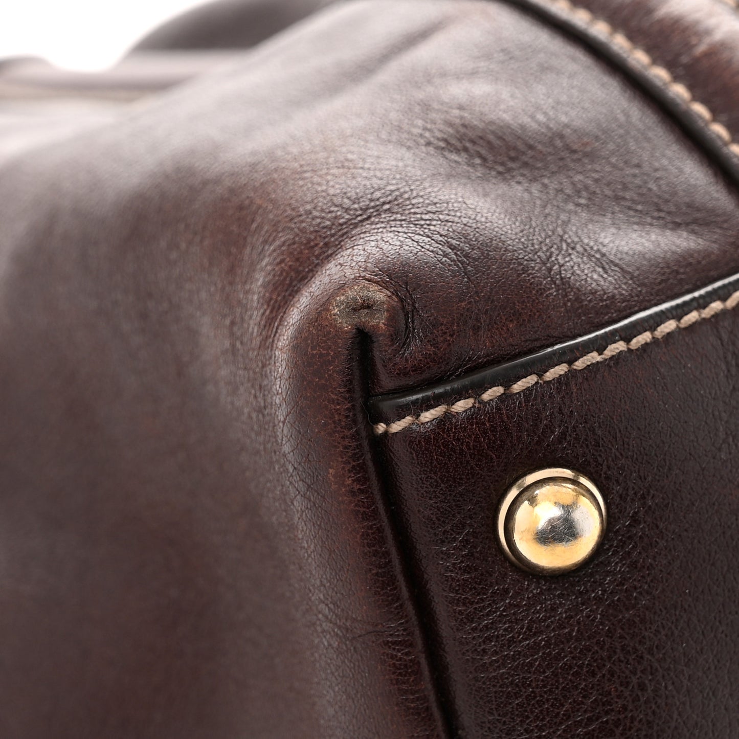 Calfskin Medium Britt Tote Dark Brown