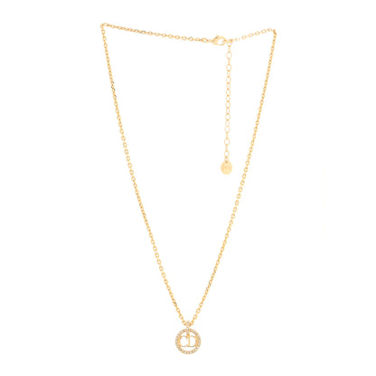 Christian Dior Metal Crystal Clair D Lune Necklace Gold 2 of 3