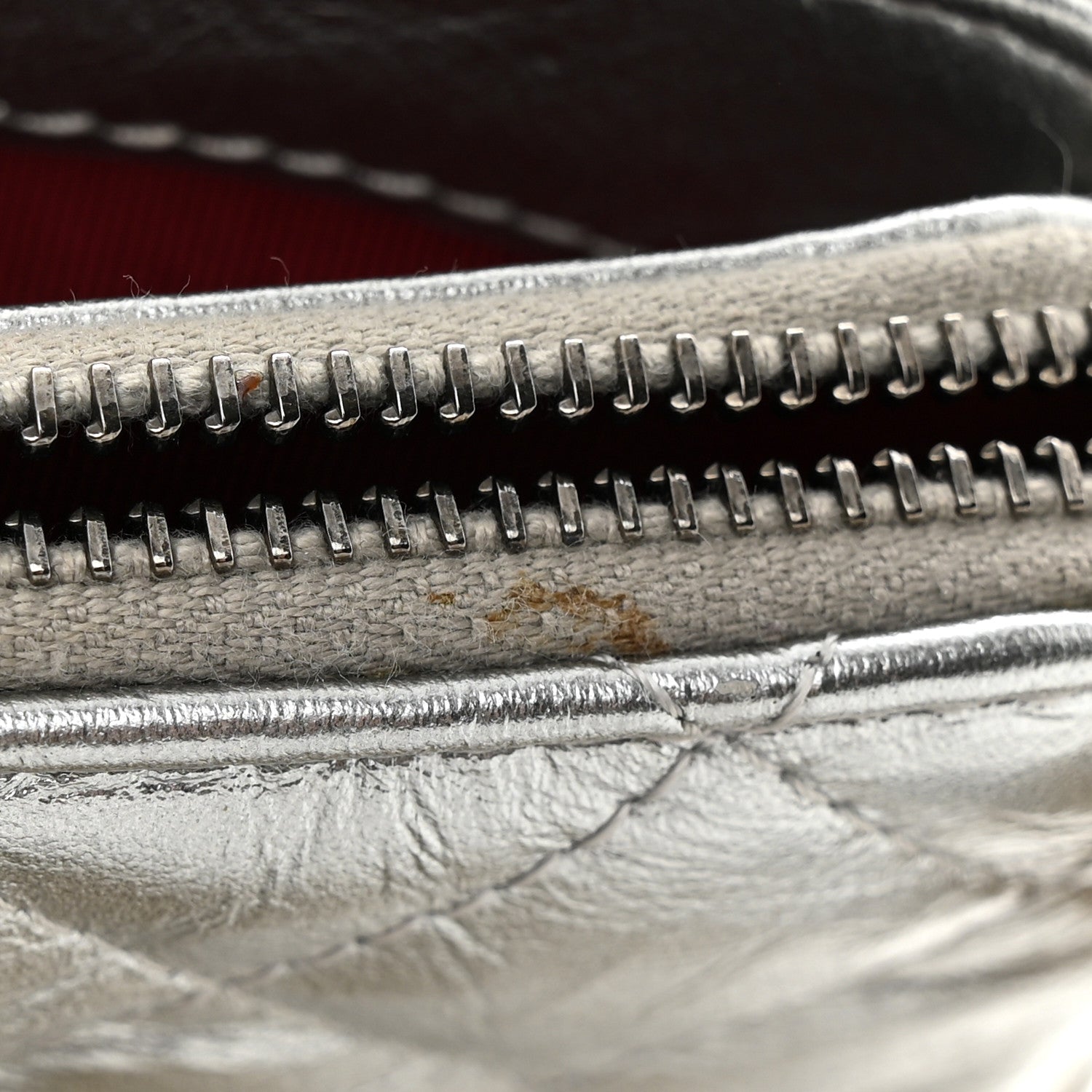 Chanel Metallic Lambskin Calfskin Quilted Small Gabrielle Clutch With Chain Silver 12 of 15