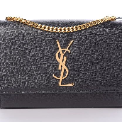 Saint Laurent Grain De Poudre Small Monogram Kate Satchel Black 8 of 11