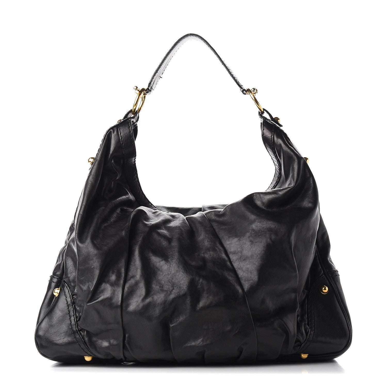 Gucci Calfskin Large Jockey Hobo Black 1 of 9