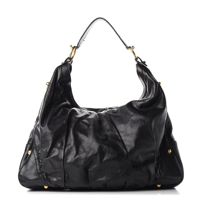 Gucci Calfskin Large Jockey Hobo Black 1 of 9