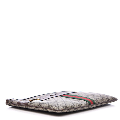 Gucci GG Supreme Monogram Large Ophidia Pouch Clutch Brown 4 of 12