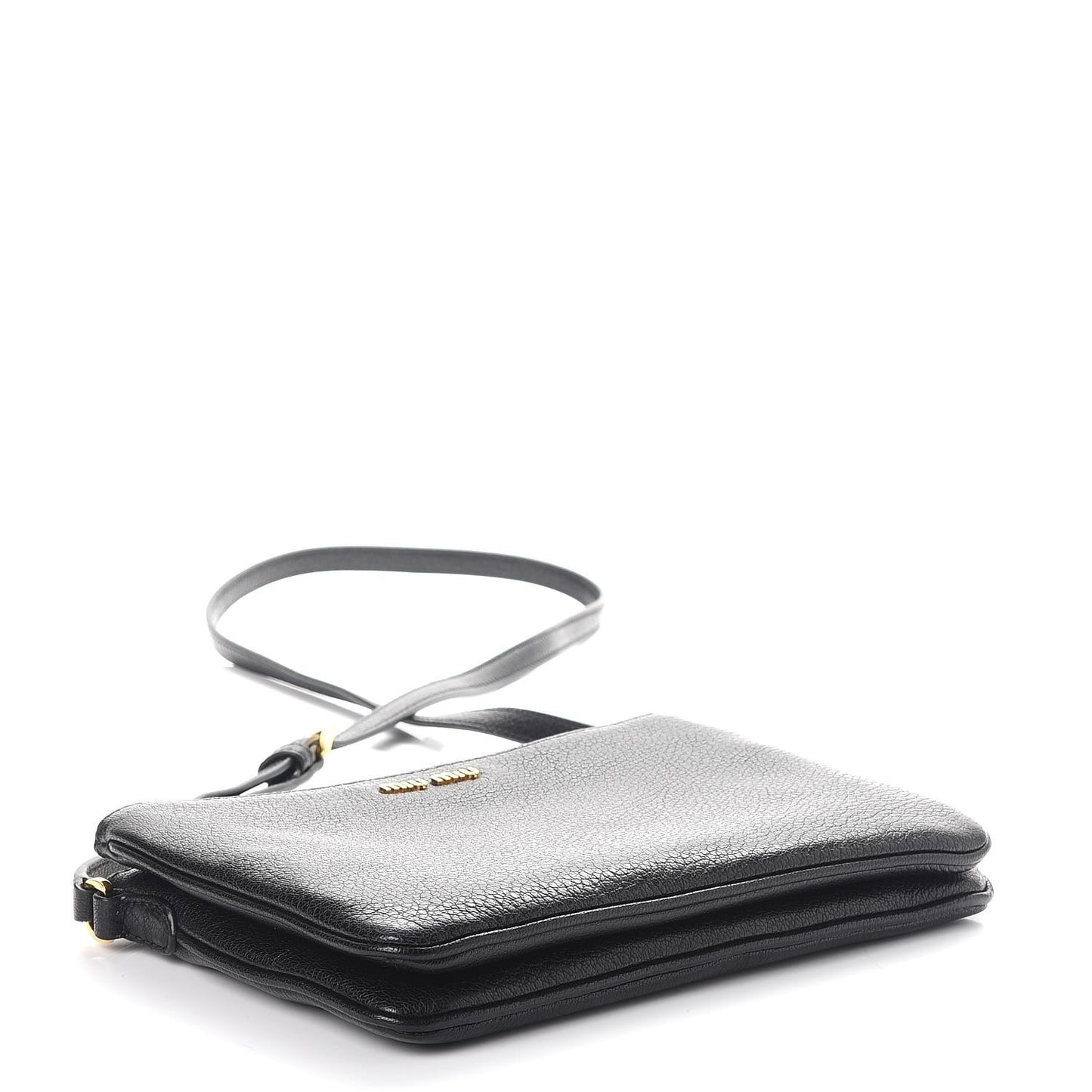 Goatskin Bandoliera Madras Double Zip Crossbody Bag Nero Black