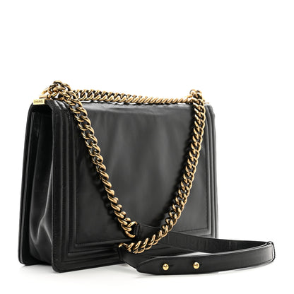 Chanel Glazed Calfskin Large Boy Flap Black 3 of 13